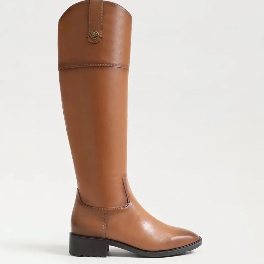 🌸SAM EDELMAN🌸 Drina Ath Whisky Almond Toe Knee High Riding Boots Size: 6